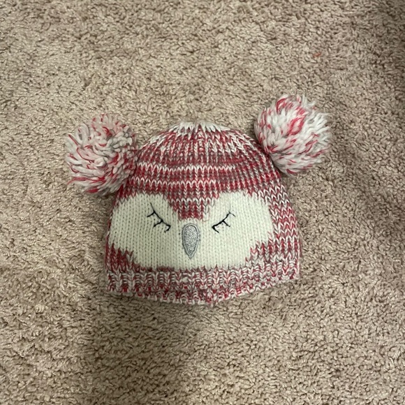 Cute Owl Knit Hat with Pom Poms - Picture 4 of 4